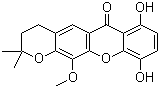 structure of CAS# 1107620-67-6, Garcinexanthone A;3,4-Dihydro-7,10-dihydroxy-12-methoxy-2,2-dimethyl-2H,6H-pyrano[3,2-b]xanthen-6-one