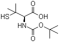 结构式 CAS# 110763-40-1, N-Boc-L(+)-青霉胺; N-叔丁氧羰基-L-青霉胺; N-叔丁氧羰基-3-巯基-L-缬氨酸