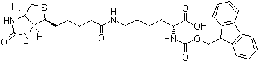 structure of CAS# 110990-09-5, N-Fmoc-N'-Biotinyl-D-lysine;Fmoc-D-Lys(biotinyl)-OH