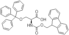 结构式 CAS# 111061-56-4, Fmoc-O-三苯甲基-L-丝氨酸; N-(9-芴甲氧羰酰基)-O-三苯甲基-L-丝氨酸