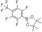 structure of CAS# 1111096-06-0, 2,3,5,6-Tetrafluoro-4-(trifluoromethyl)phenylboronic acid pinacol ester;4,4,5,5-Tetramethyl-2-[2,3,5,6-tetrafluoro-4-(trifluoromethyl)phenyl]-1,3,2-dioxaborolane