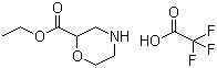 structure of CAS# 1111640-52-8, 2-Morpholinecarboxylic acid ethyl ester 2,2,2-trifluoroacetate