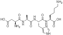 structure of CAS# 111543-77-2, L-alpha-Aspartyl-L-alanyl-L-histidyl-L-lysine;Asp-Ala-His-Lys; DMI 4983