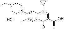 structure of CAS# 112732-17-9, Enrofloxacin hydrochloride;1-Cyclopropyl-7-(4-ethyl-1-piperazinyl)-6-fluoro-1,4-dihydro-4-oxo-3-quinolinecarboxylic acid hydrochloride