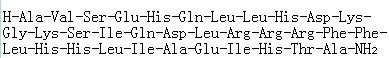 structure of CAS# 112955-31-4, Human parathormone-related peptide(1-34)amide;1-34-Human PTHrP amide; 1-34-Human parathyroid hormone-related protein-NH2; Human PTHrP-(1-34)NH2