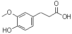 structure of CAS# 1135-23-5, 3-(3-Methoxy-4-hydroxyphenyl)propionic acid;3-(4-Hydroxy-3-methoxyphenyl)propanoic acid; 3-(4-Hydroxy-3-methoxyphenyl)propionic acid; 3-Methoxy-4-hydroxyphenylpropionic acid; 3-Methoxyphloretic acid; Dihydroconiferylic acid; Dihydroferulic acid; Ferulic acid, alpha,beta-dihydro-; Hydroferulic acid; Shorbic acid; beta-(4-Hydroxy-3-methoxyphenyl)propionic acid; beta-3-Methoxy-4-hydroxyphenylpropionic acid