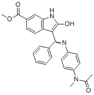 structure of CAS# 1139458-48-2, Nintedanib Acetyl Impurity;methyl 3-[N-[4-[acetyl(methyl)amino]phenyl]-C-phenylcarbonimidoyl]-2-hydroxy-1H-indole-6-carboxylate