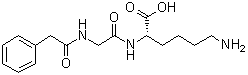 结构式 CAS# 113969-25-8, N2-[N-(苯基乙酰基)甘氨酰]-L-赖氨酸