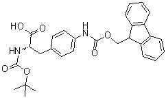 结构式 CAS# 114346-31-5, N-[叔丁氧羰基]-4-[[芴甲氧羰基]氨基]-L-苯丙氨酸