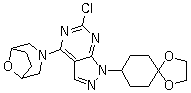 结构式 CAS# 1144080-35-2, 3-[6-氯-1-(1,4-二氧杂螺[4.5]癸-8-基)-1H-吡唑并[3,4-d]嘧啶-4-基]-8-氧杂-3-氮杂双环[3.2.1]辛烷