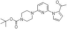 结构式 CAS# 1146080-83-2, 4-[6-(2-乙酰基-1H-吡咯-1-基)-2-吡啶基]-1-哌嗪羧酸叔丁酯
