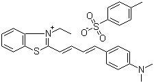 structure of CAS# 114720-33-1, Styryl 7;2-[4-[4-(Dimethylamino)phenyl]-1,3-butadienyl]-3-ethylbenzothiazolium p-toluenesulfonate