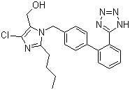 structure of CAS# 114798-26-4, Losartan;2-Butyl-4-chloro-1-[p-(o-1H-tetrazol-5-ylphenyl)benzyl]imidazole-5- methanol