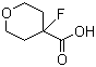 结构式 CAS# 1150617-62-1, 4-氟四氢-2H-吡喃-4-甲酸
