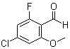 结构式 CAS# 1158916-85-8, 4-氯-2-氟-6-甲氧基苯甲醛