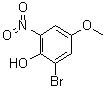 结构式 CAS# 115929-59-4, 2-溴-4-甲氧基-6-硝基苯酚