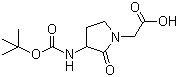 结构式 CAS# 116339-45-8, 2-(3-(叔丁氧羰基氨基)-2-氧代吡咯烷-1-基)乙酸