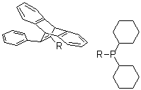 structure of CAS# 1166994-77-9, Dicyclohexyl(9,10-dihydro-12-phenyl-9,10-ethenoanthracen-11-yl)phosphine