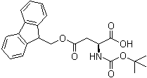 结构式 CAS# 117014-32-1, N-[叔丁氧羰基]-L-天冬氨酸 4-芴甲基酯