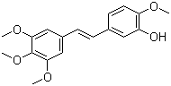 结构式 CAS# 117048-59-6, (Z)-3,4,5,4',-四甲氧基-3'-羟基二苯乙烯