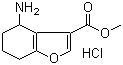 structure of CAS# 1172813-04-5, 4-Amino-4,5,6,7-tetrahydro-3-benzofurancarboxylic acid methyl ester hydrochloride