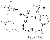 structure of CAS# 1173928-26-1, SGI-1776;N-[(1-Methyl-4-piperidinyl)methyl]-3-[3-(trifluoromethoxy)phenyl]imidazo[1,2-b]pyridazin-6-amine sulfate