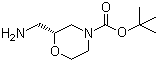 结构式 CAS# 1174913-80-4, (R)-2-(氨基甲基)吗啉-4-羧酸叔丁酯