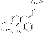 结构式 CAS# 117621-64-4, rel-(4Z)-6-[(2R,4R,5S)-2-(2-氯苯基)-4-(2-羟基苯基)-1,3-二恶烷-5-基]-4-己烯酸