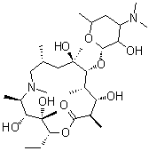 structure of CAS# 117693-41-1, Descladinose azithromycin;(2R,3S,4R,5R,8R,10R,11R,12S,13S,14R)-2-Ethyl-3,4,10,13-tetrahydroxy-3,5,6,8,10,12,14-heptamethyl-11-[[3,4,6-trideoxy-3-(dimethylamino)-beta-D-xylo-hexopyranosyl]oxy]-1-oxa-6-azacyclopentadecan-15-one; CP 66458; Decladinosylazithromycin; Descladinose azithromycin; Desosaminylazithromycin