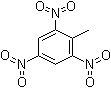 structure of CAS# 118-96-7, 2,4,6-Trinitrotoluene;4-Methyl-1,3,5-trinitrobenzene; Gradetol; NSC 36949; TNT; Tolit; Tolite; Trinitrotoluene; Tritol; Tritol (explosive)