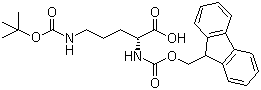 structure of CAS# 118476-89-4, Fmoc-(N'-Boc)-D-ornithine