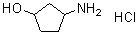 structure of CAS# 1184919-69-4, 3-Aminocyclopentanol hydrochloride;3-Aminocyclopentan-1-ol hydrochloride