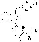 结构式 CAS# 1185282-01-2, N-[(1S)-1-(氨基羰基)-2-甲基丙基]-1-[(4-氟苯基)甲基]-1H-吲唑-3-甲酰胺