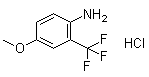 structure of CAS# 1185304-48-6, 4-Methoxy-2-(trifluoromethyl)benzenamine hydrochloride (1:1)