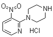 structure of CAS# 1185306-94-8, 1-(3-Nitro-2-pyridinyl)piperazine hydrochloride