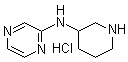 structure of CAS# 1185307-47-4, N-3-Piperidinyl-2-pyrazinamine hydrochloride