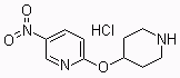 结构式 CAS# 1185309-69-6, 5-硝基-2-(4-哌啶基氧基)吡啶盐酸盐
