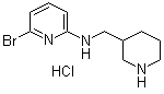 structure of CAS# 1185310-62-6, 6-Bromo-N-(3-piperidinylmethyl)-2-pyridinamine hydrochloride