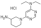 structure of CAS# 1185310-90-0, 6-(3-Amino-1-piperidinyl)-N,N-diethyl-4-pyrimidinamine hydrochloride