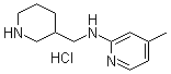 structure of CAS# 1185313-60-3, 4-Methyl-N-(3-piperidinylmethyl)-2-pyridinamine hydrochloride