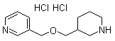 structure of CAS# 1185313-80-7, 3-[(3-Piperidinylmethoxy)methyl]pyridine hydrochloride