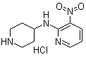 结构式 CAS# 1185316-09-9, 3-硝基-N-4-哌啶基-2-吡啶胺盐酸盐