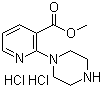 结构式 CAS# 1185317-00-3, 2-(1-哌嗪基)-3-吡啶羧酸甲酯盐酸盐