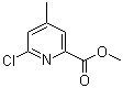 structure of CAS# 1186605-87-7, 6-Chloro-4-methyl-2-pyridinecarboxylic acid methyl ester;Methyl 6-chloro-4-methylpyridine-2-carboxylate