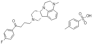 结构式 CAS# 1187020-80-9, 1-(4-氟苯基)-4-[(6bR,10aS)-2,3,6b,9,10,10a-六氢-3-甲基-1H-吡啶并[3',4':4,5]吡咯并[1,2,3-de]喹喔啉-8(7H)-基]-1-丁酮对甲苯磺酸盐