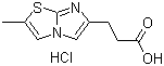 structure of CAS# 1187830-75-6, 2-Methylimidazo[2,1-b]thiazole-6-propanoic acid hydrochloride