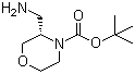 structure of CAS# 1187929-79-8, (S)-3-(Aminomethyl)morpholine-4-carboxylic acid tert-butyl ester