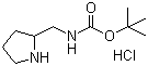 结构式 CAS# 1188263-71-9, 2-叔丁氧羰基氨基甲基吡咯烷盐酸盐