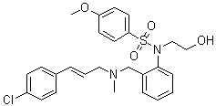 结构式 CAS# 1188890-40-5, N-[2-[[[(2E)-3-(4-氯苯基)-2-丙烯-1-基]甲基氨基]甲基]苯基]-N-(2-羟基乙基)-4-甲氧基苯磺酰胺