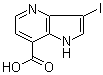 structure of CAS# 1190310-73-6, 3-Iodo-1H-pyrrolo[3,2-b]pyridine-7-carboxylic acid